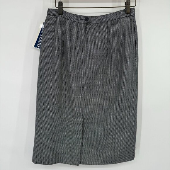 Pendleton Petite seasonless Wool Pencil Skirt navy blue pattern USA Size 10Pnew - Picture 8 of 10